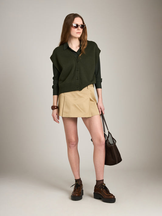 MONK & LOU-Charlotte Fluid Shirt-Deep Green