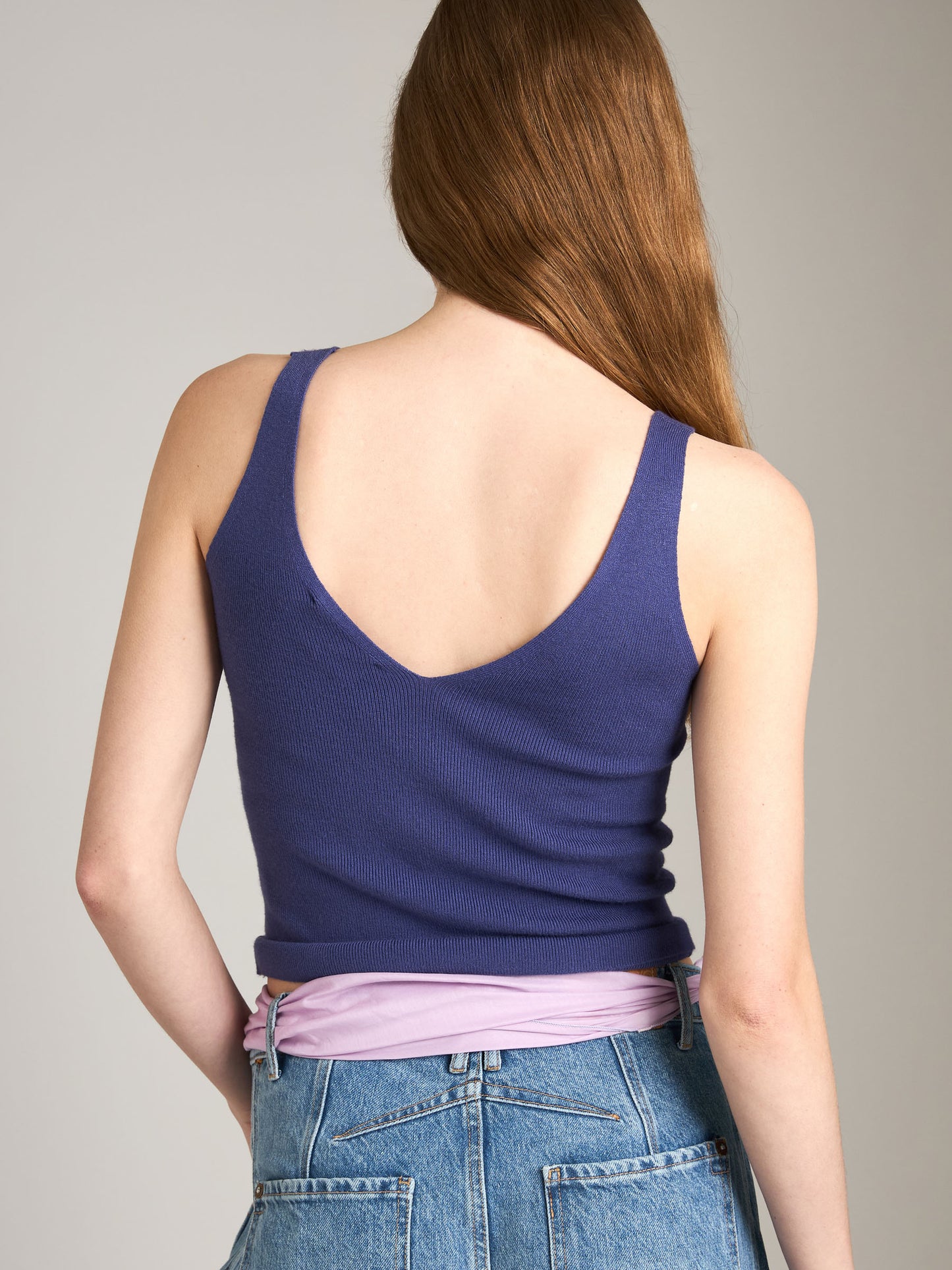 MONK & LOU-Jasmine Knit Tank-Blueberry