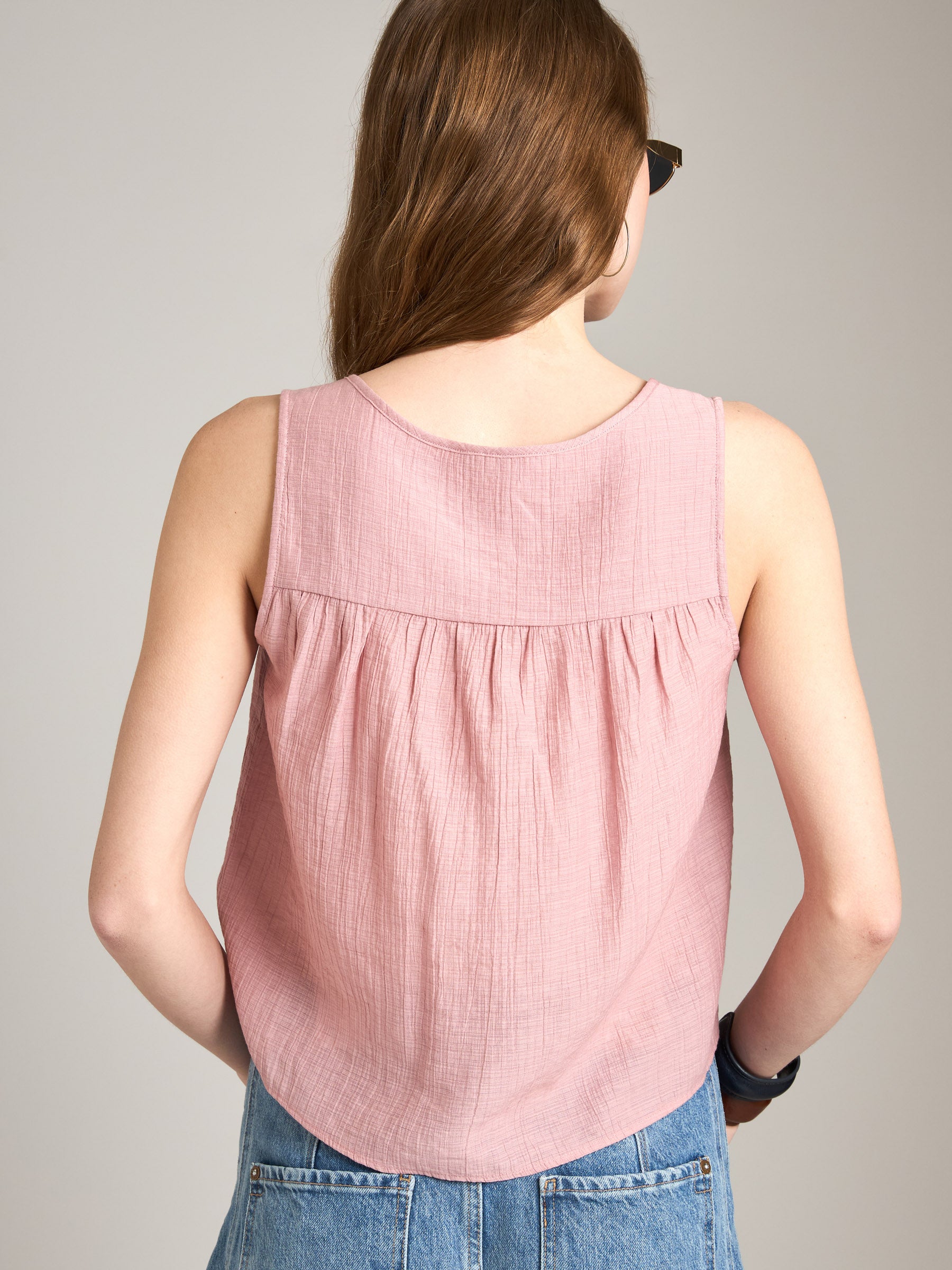 MONK & LOU-Rhonda Shell Top-White