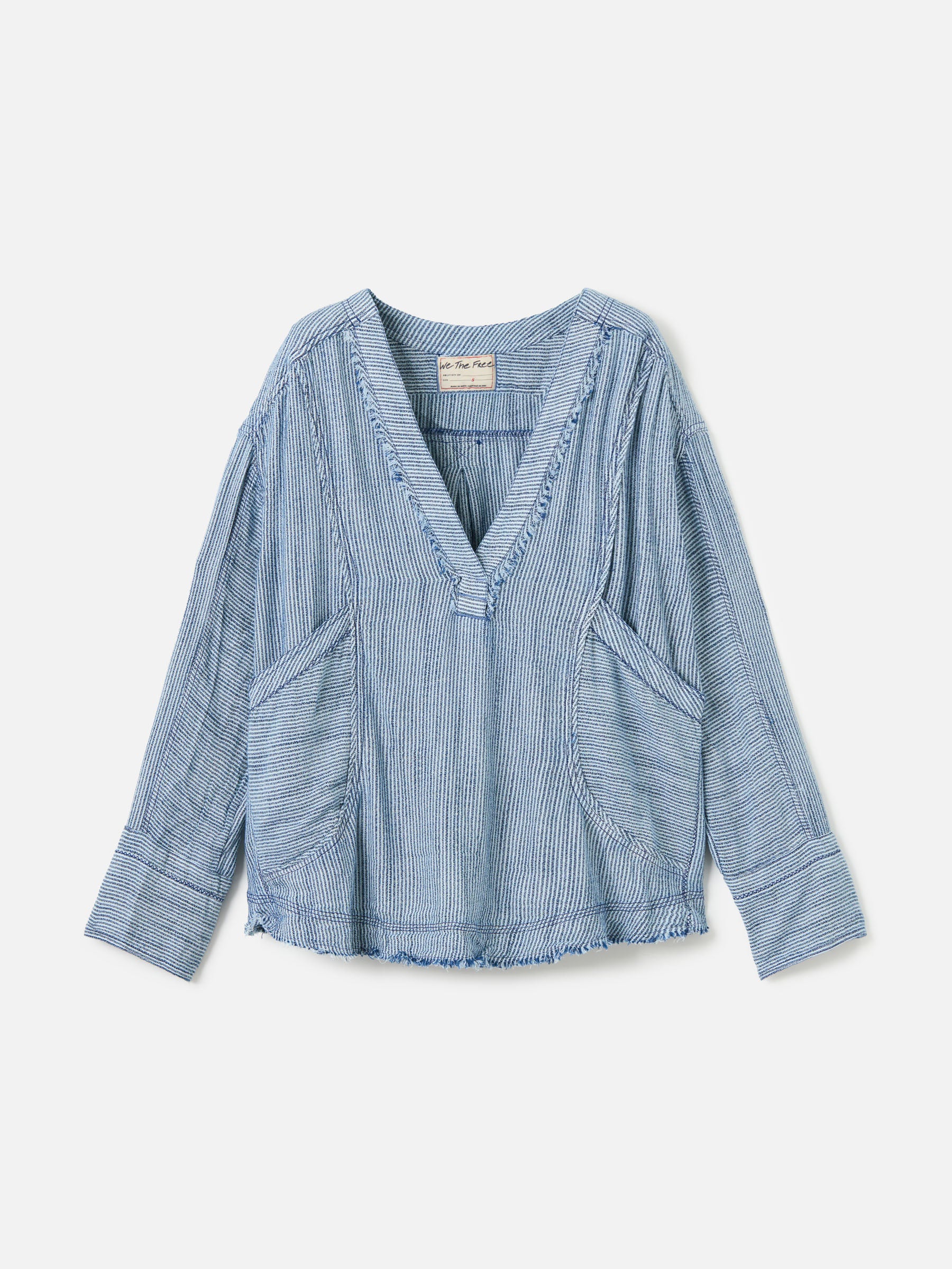 FREE PEOPLE-By the Shore Shirt-Indigo Stripe