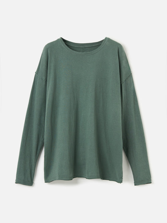FREE PEOPLE-Nina Cotton Oversized Longsleeve Tee-Flowering
