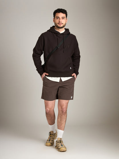 ATRIUM - Midweight Brush Fleece Hoody Pullover - Deep Coffee