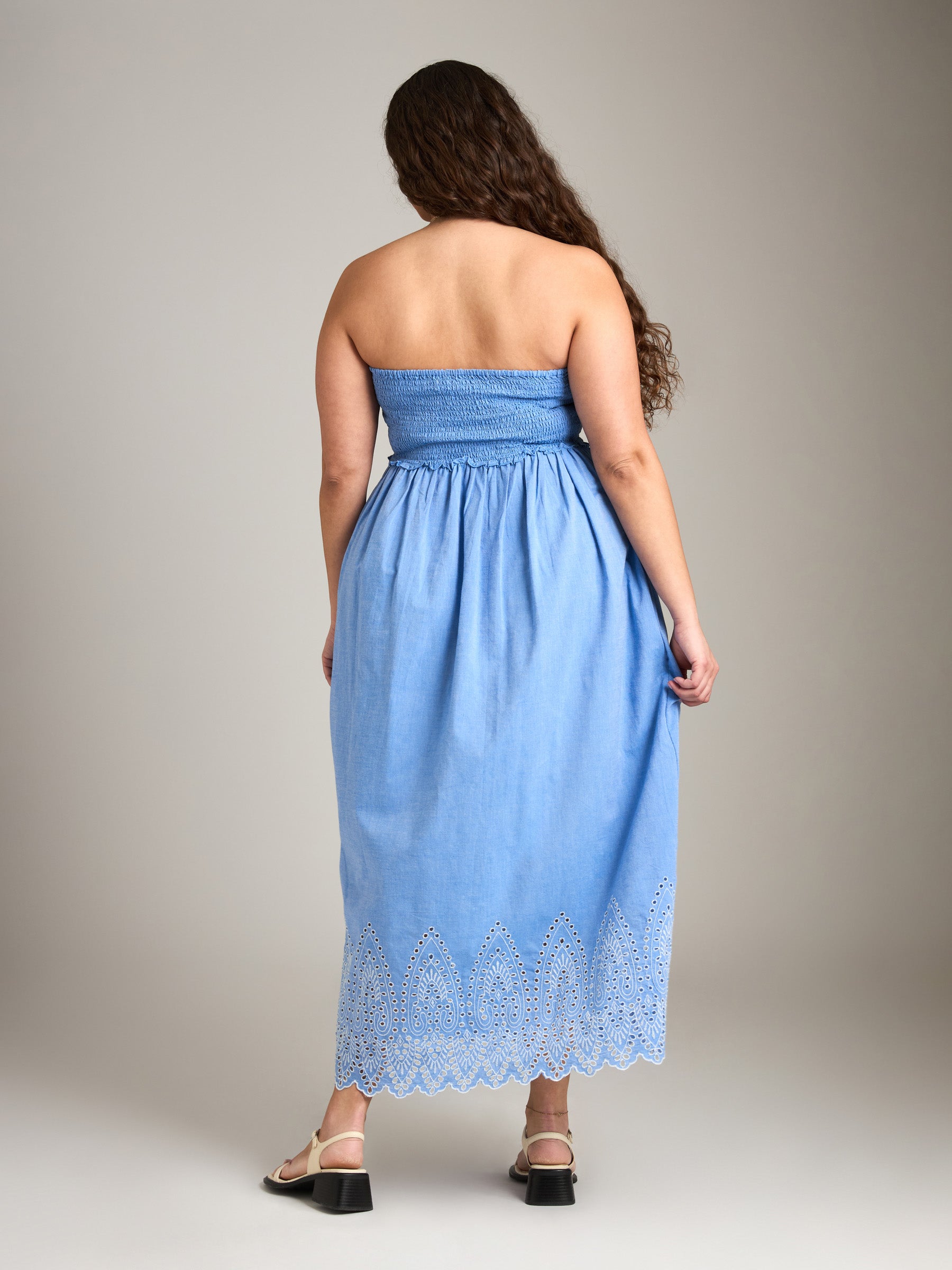 ONLY-Tulum Smock Maxi Dress-Blue Bonnet