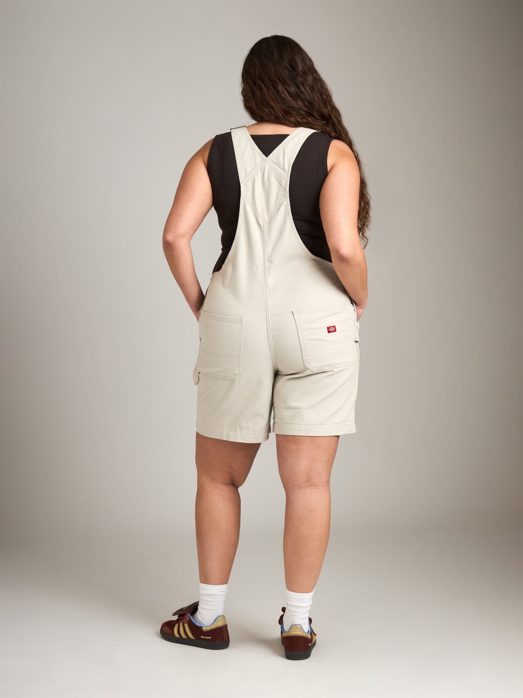 DICKIES-7" Bib Shortall-Stone