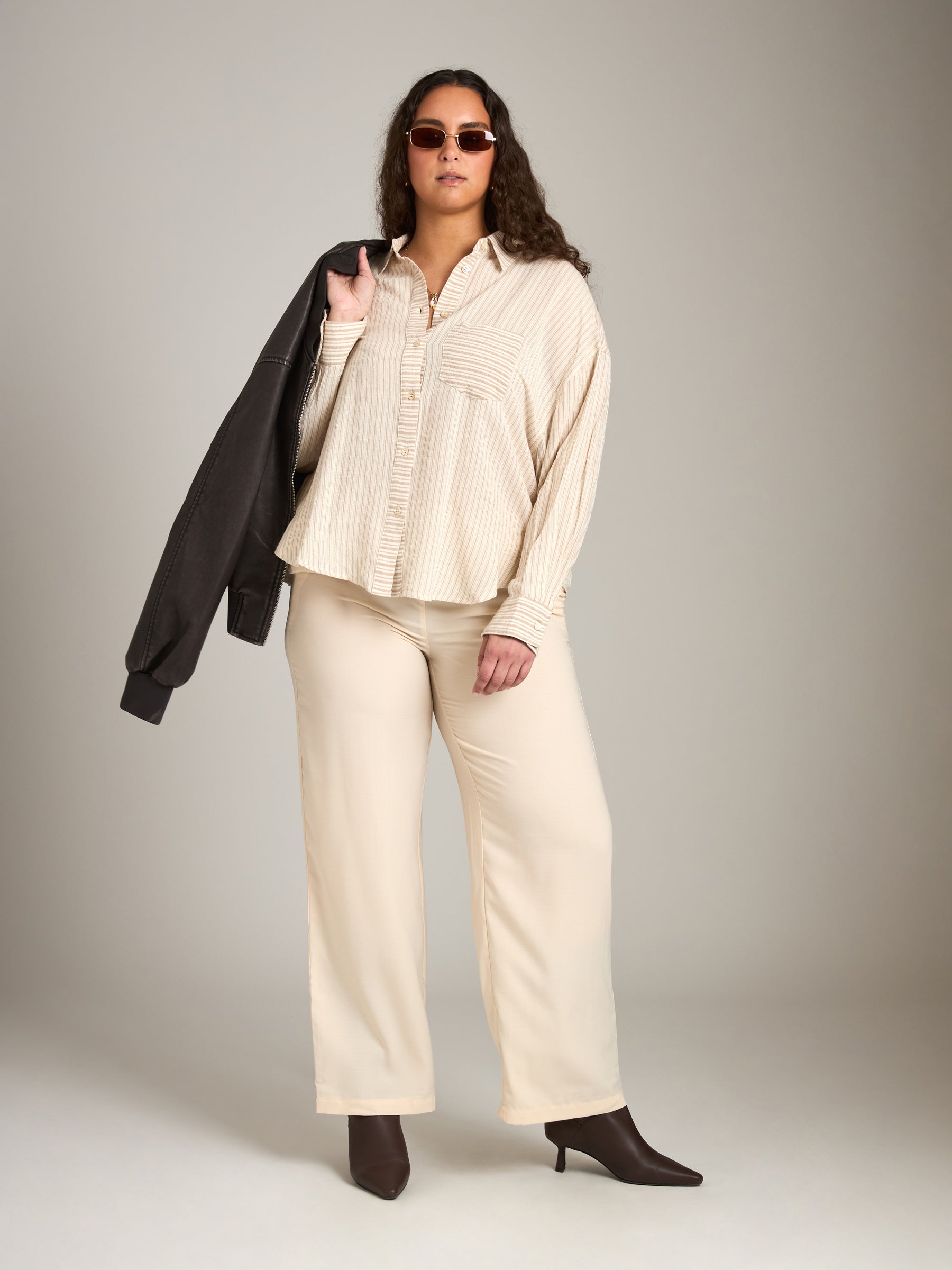 LOVEFINN-Cotton Long Sleeve Shirt-Sand
