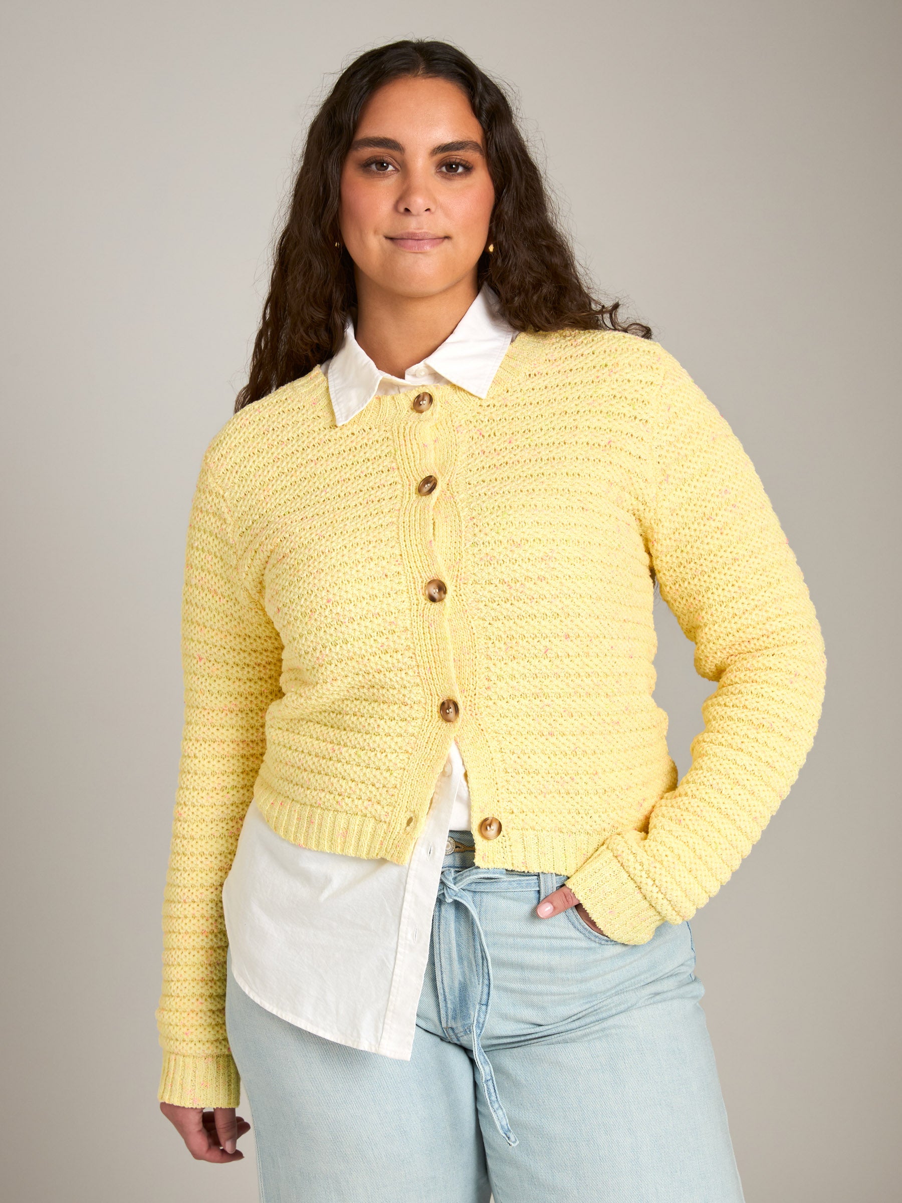 JOHN & JENN-Marcel Speckled Cardigan-Soleil
