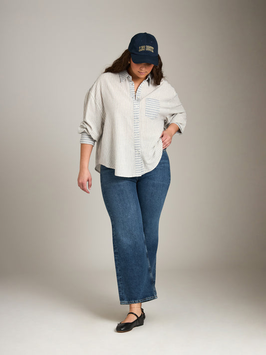 LOVEFINN-Cotton Long Sleeve Shirt-Blue