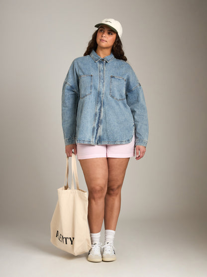 LOVEFINN-Snap Button Shacket-Denim