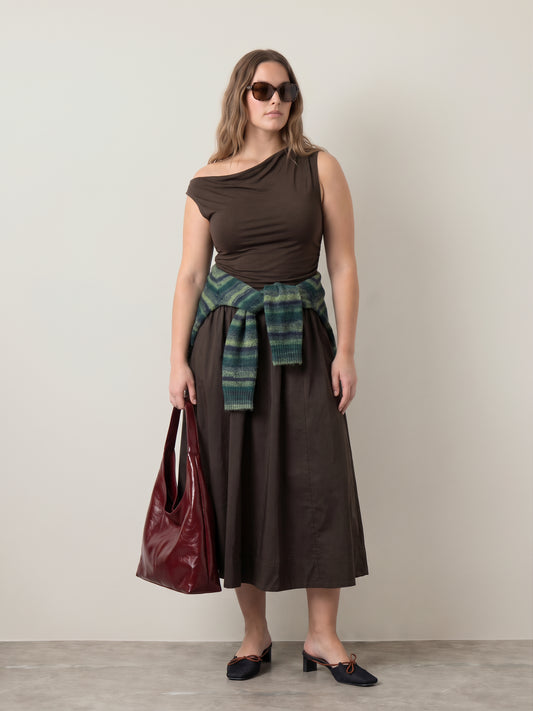 ONLY - Vanja Off Shoulder Shell Top - Coffee Bean