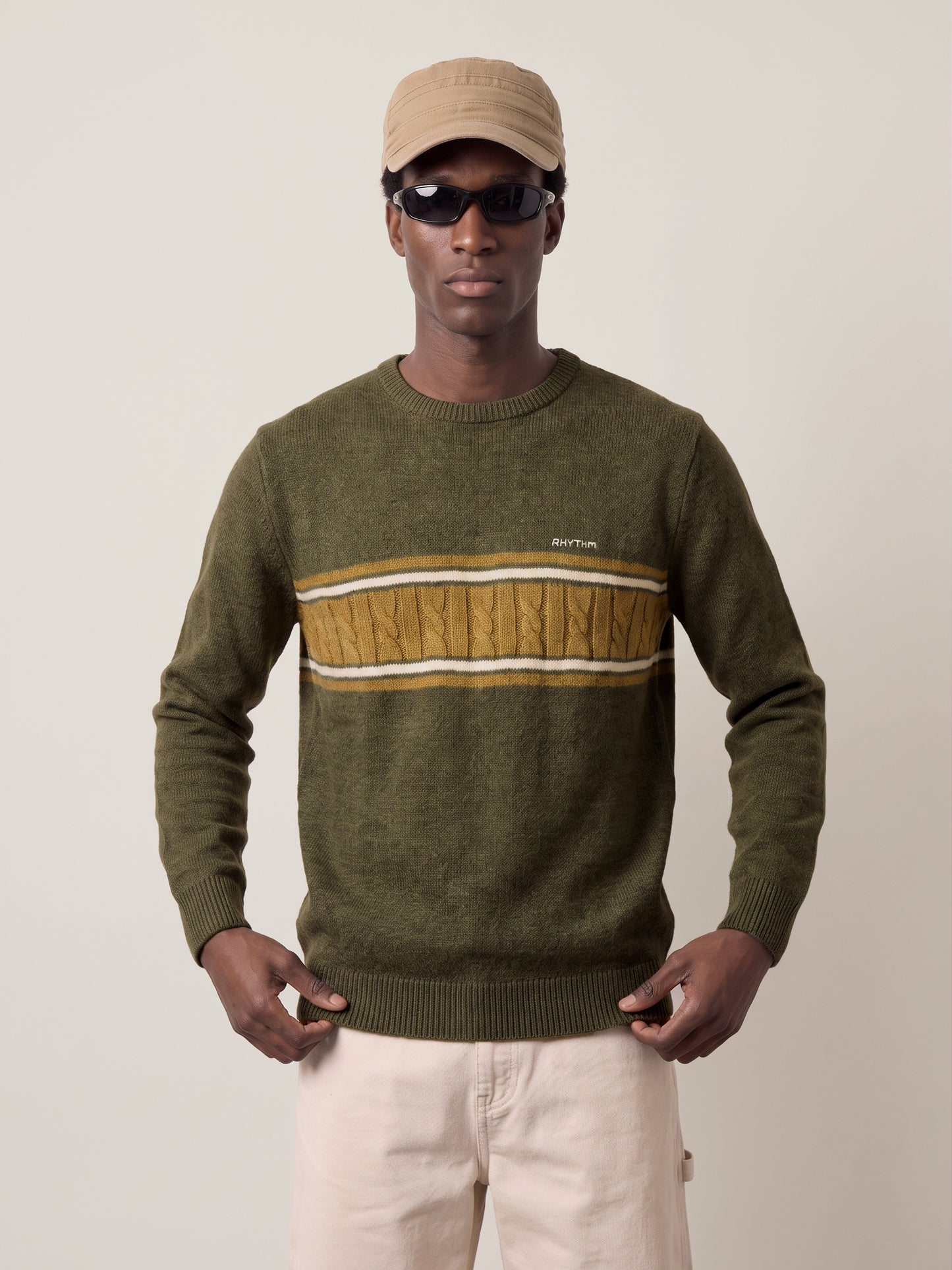 Mohair Stripe Knit Sweater