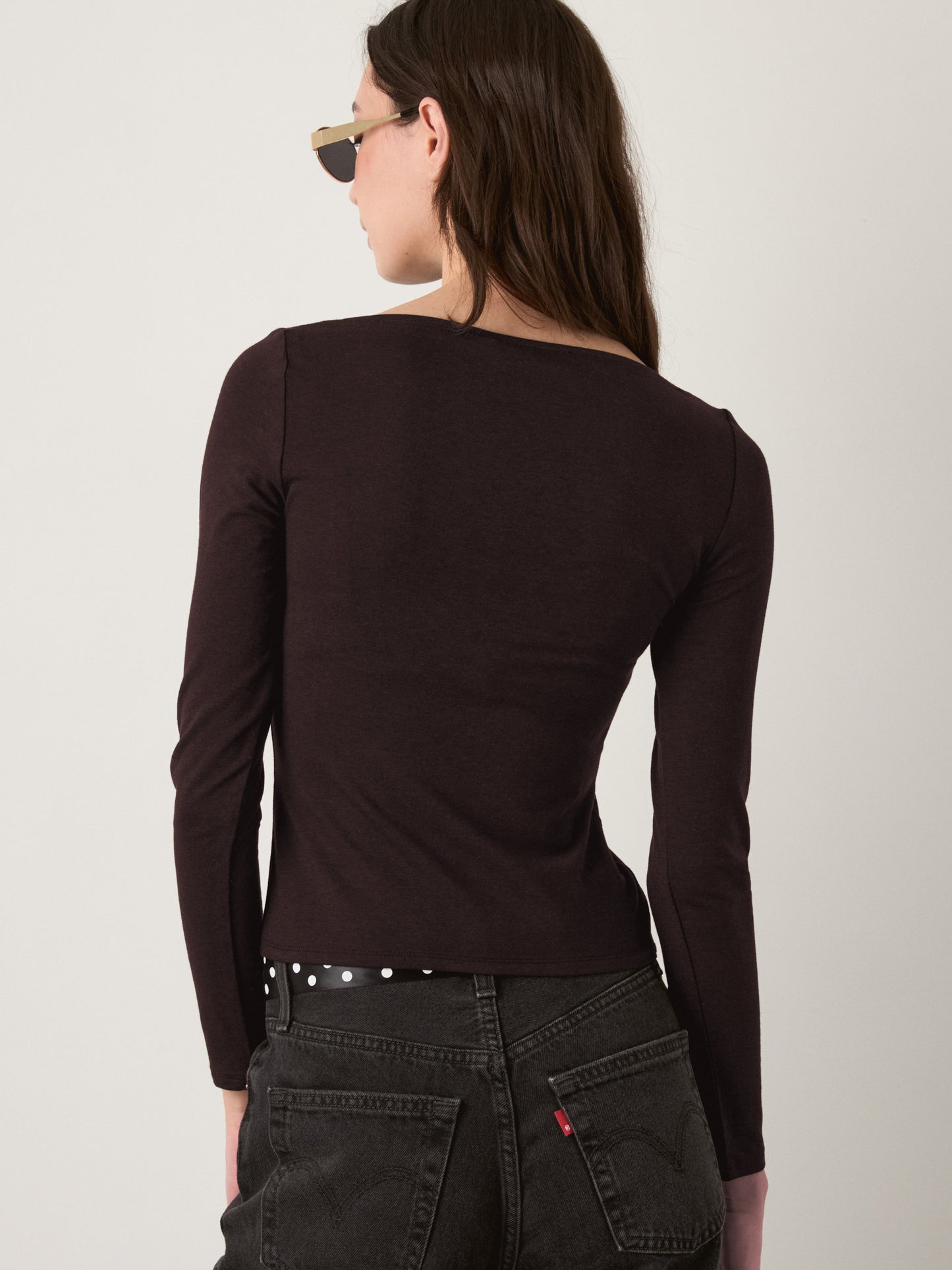 MONK & LOU - Nessa Boatneck Long Sleeve T-Shirt - 