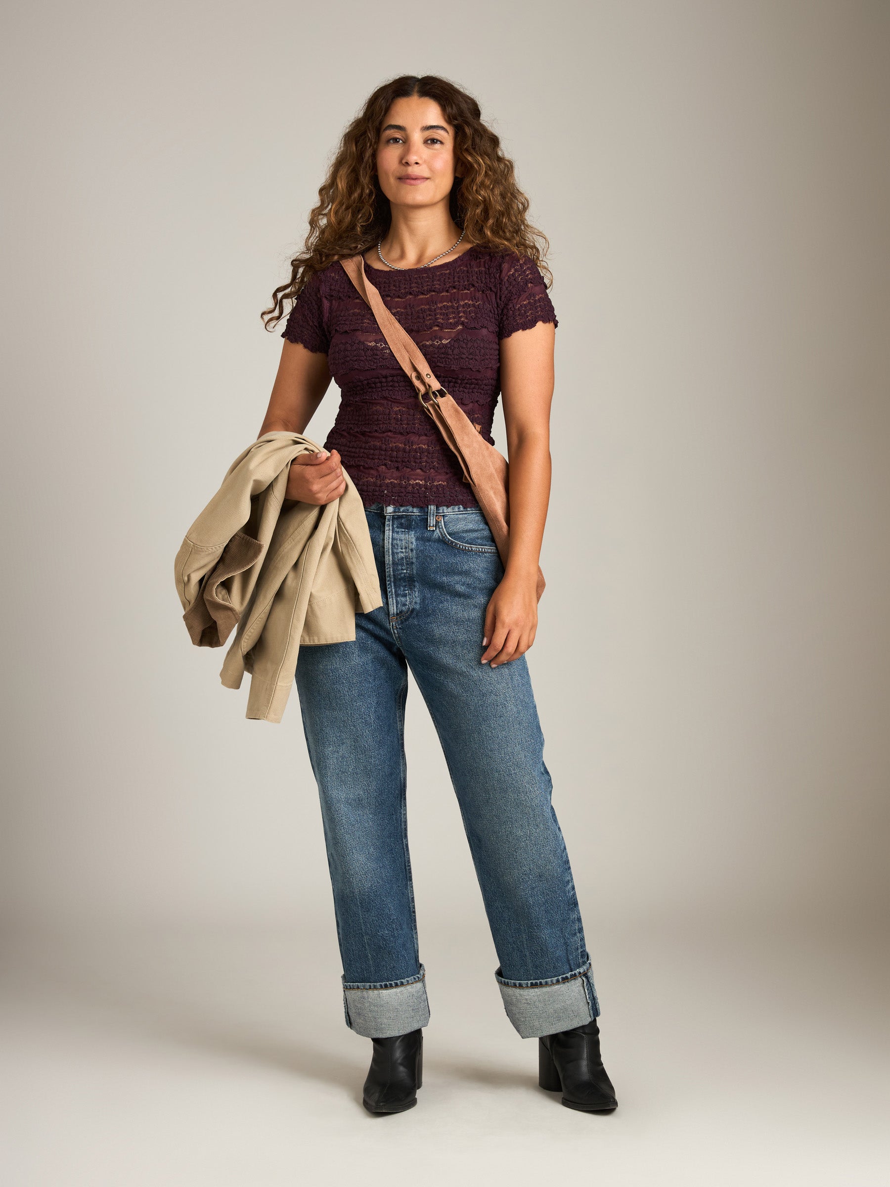 FREE PEOPLE - Angelina Lace Tee - 