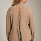 LOVEFINN - Stripe Tie-Back Shirt - 