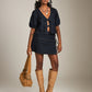 MINKPINK - Raya Denim Tie Front Top - 