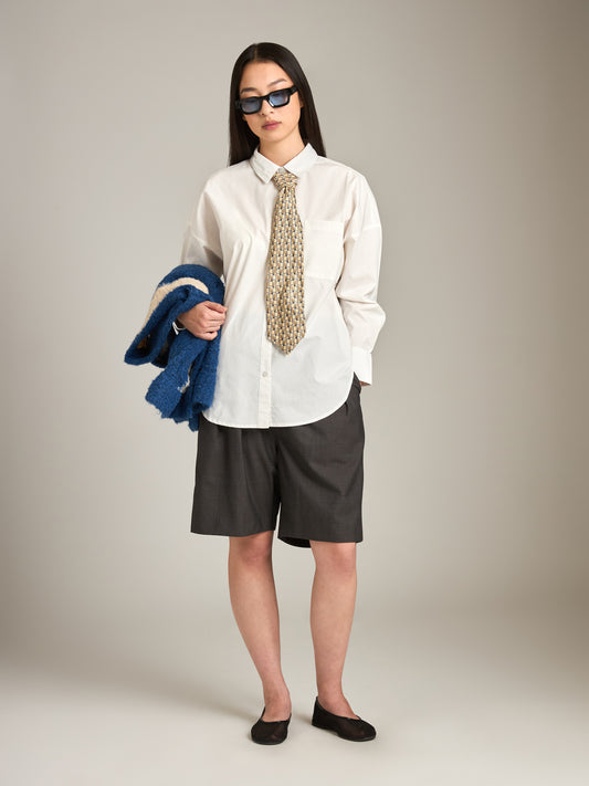 MONK & LOU - Emily Oversized Button Up Shirt - Crisp White