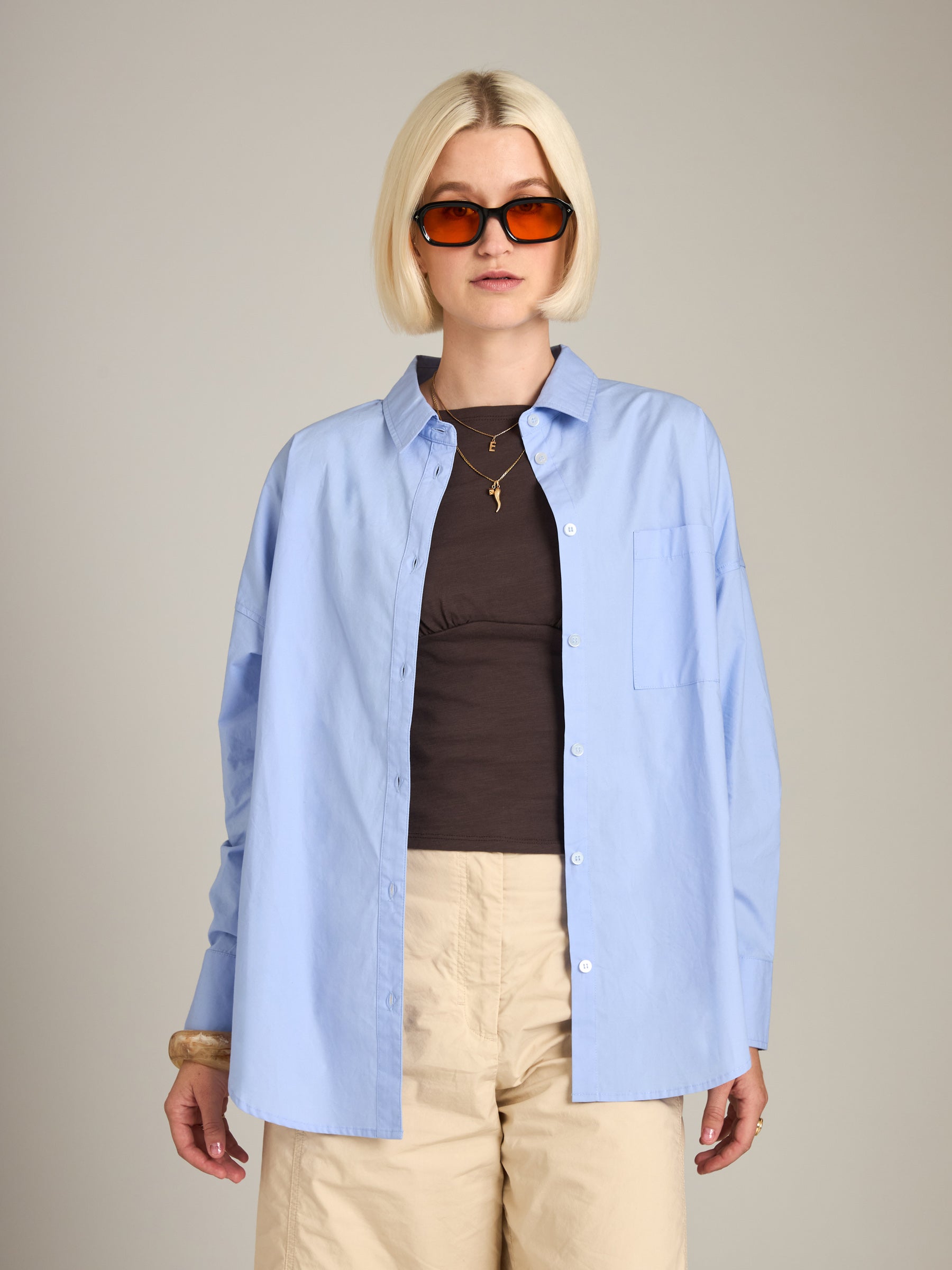 MONK & LOU - Emily Oversized Button Up Shirt - 