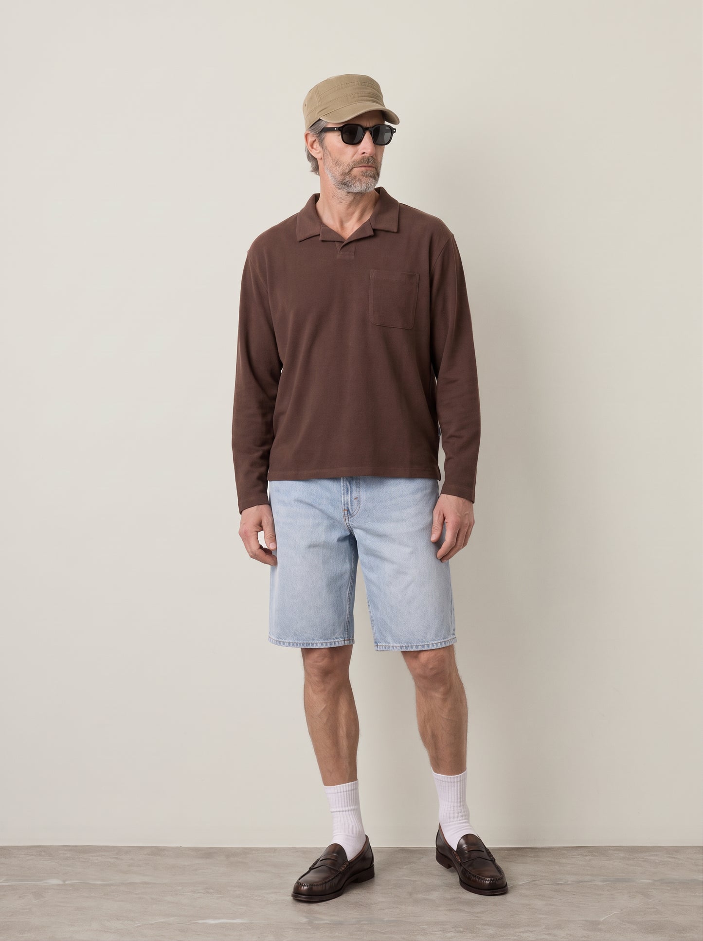 RHYTHM - Vintage Terry Longsleeve Polo - 