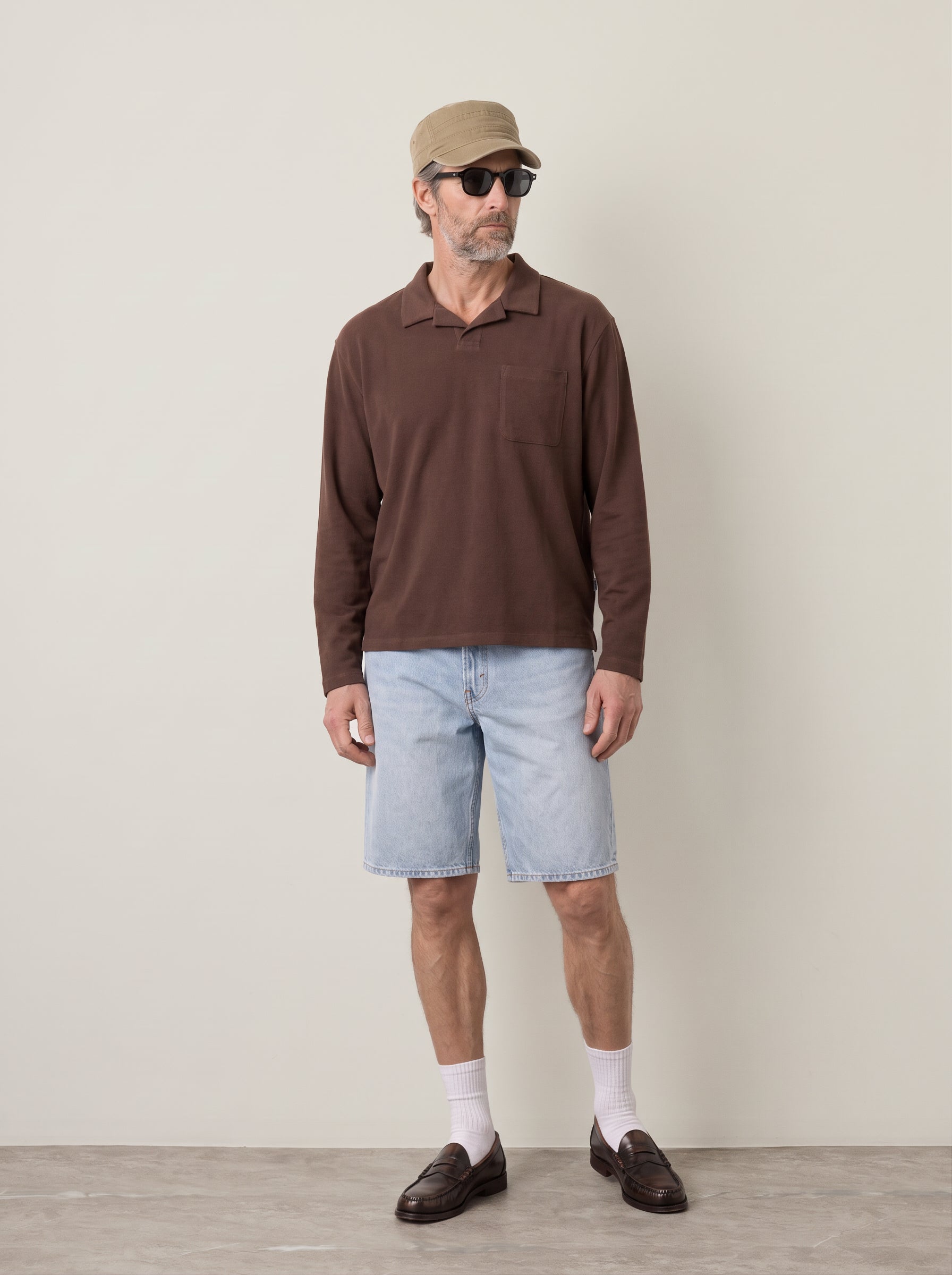 RHYTHM - Vintage Terry Longsleeve Polo - 