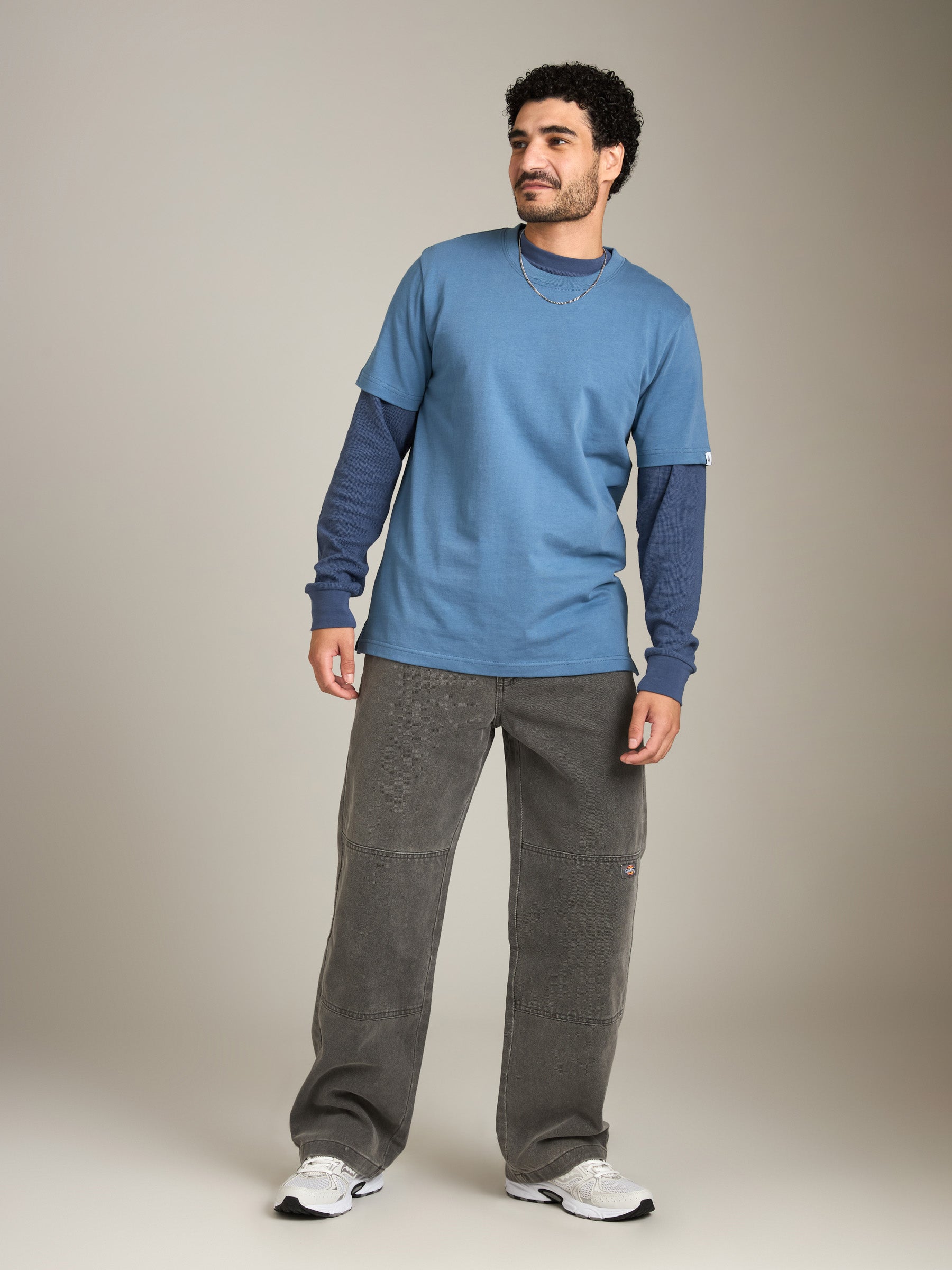 ATRIUM - Slim Crew T-Shirt - Aqua Blue