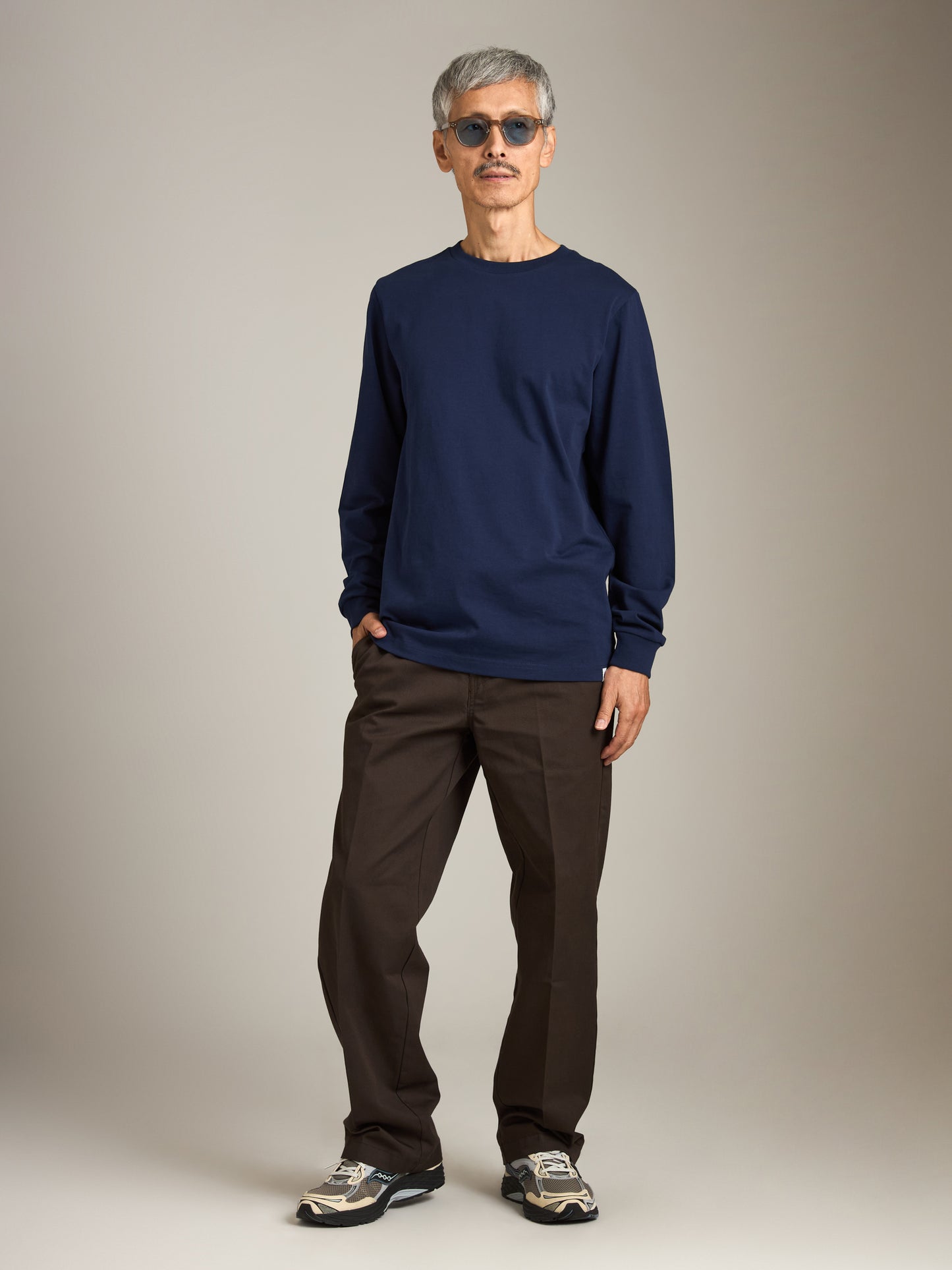 ATRIUM - Cotton Jersey Longsleeve T-Shirt - Ink