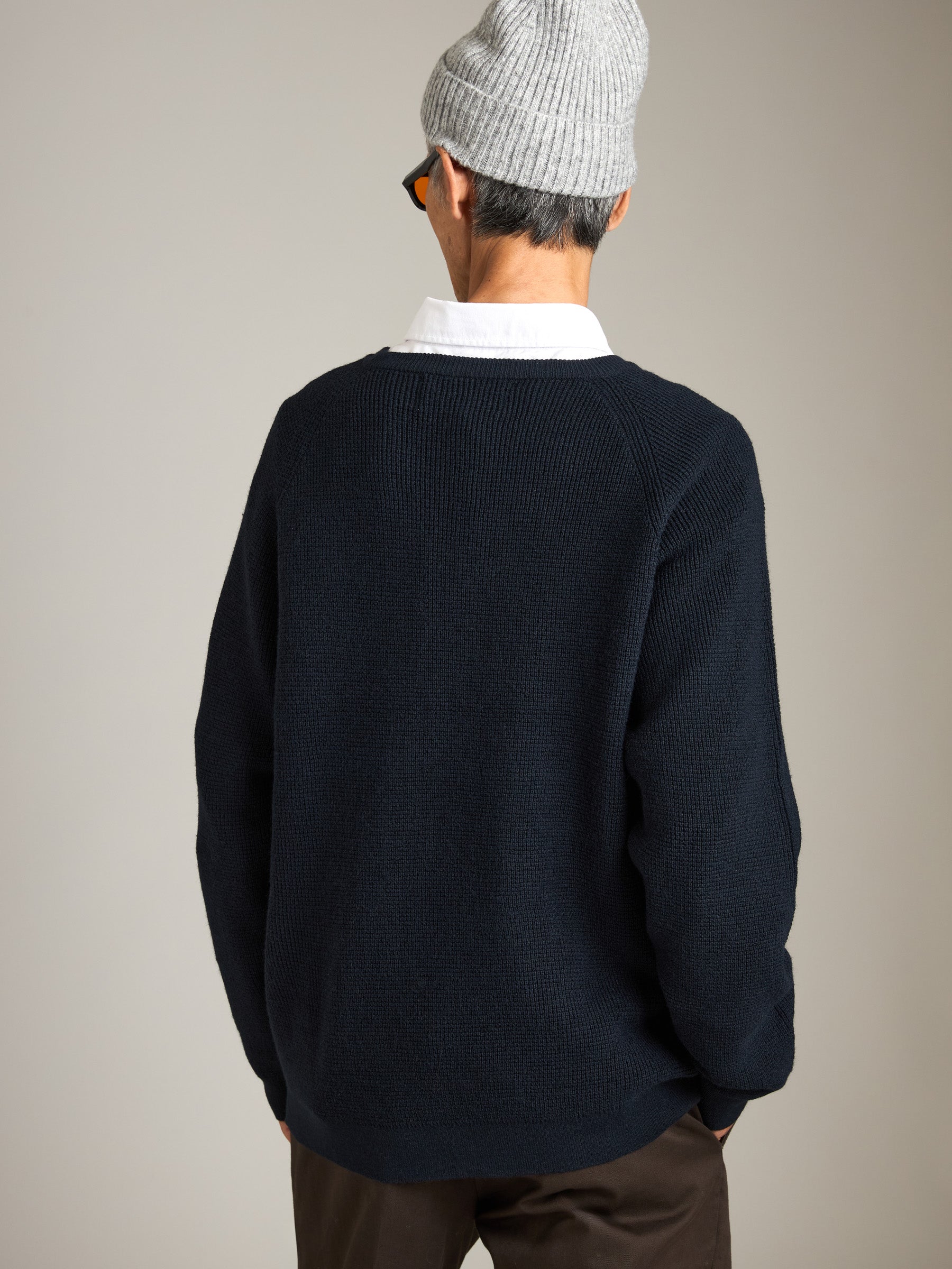 ATRIUM - Honeycomb Knit Crewneck Pullover Sweater - 