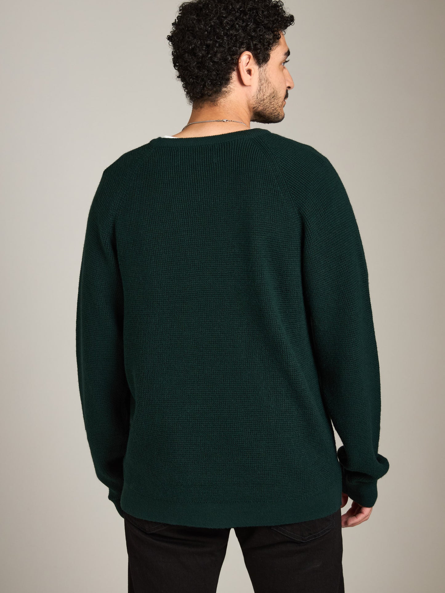 ATRIUM - Honeycomb Knit Crewneck Pullover Sweater - 