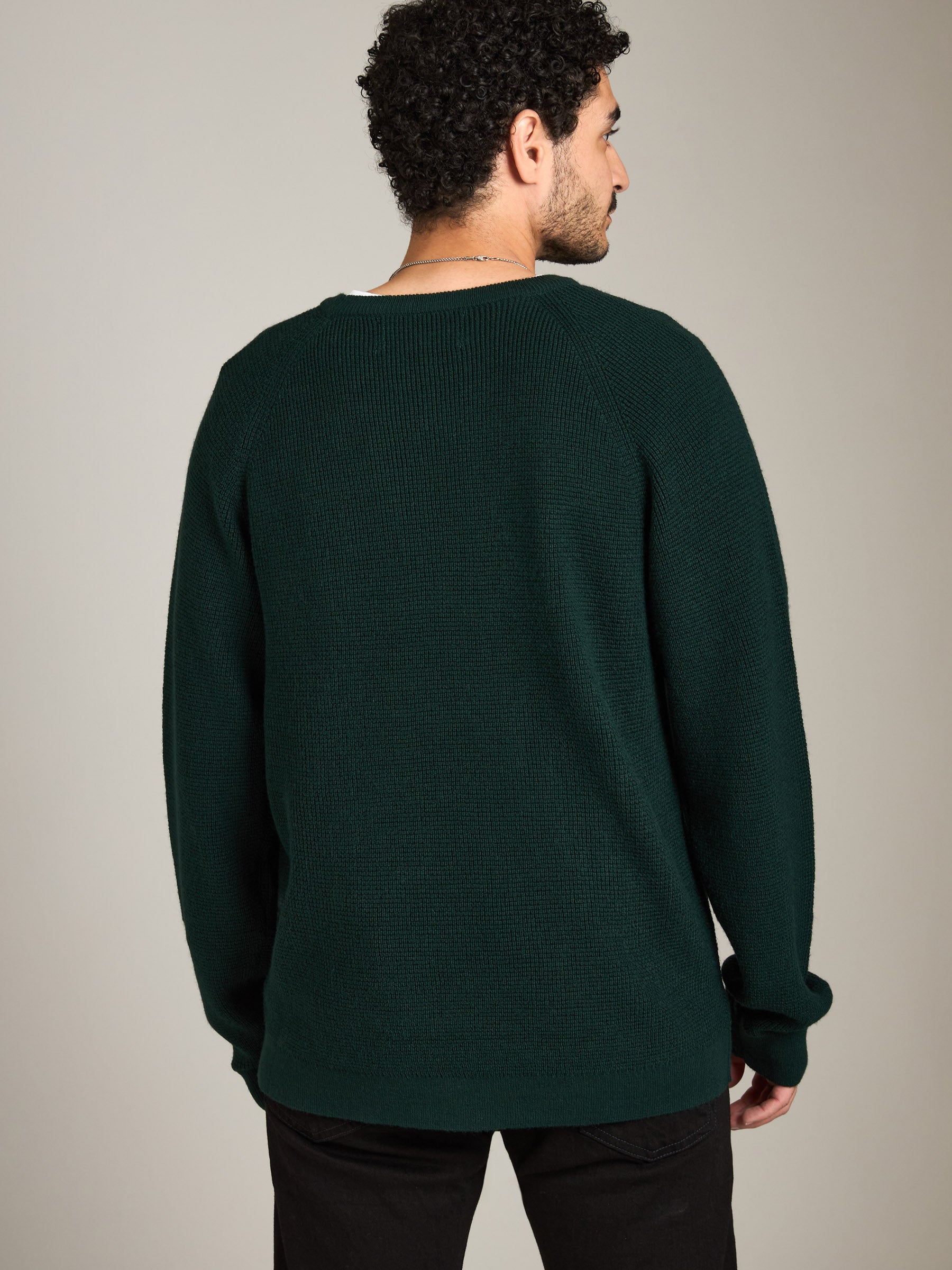 ATRIUM - Honeycomb Knit Crewneck Pullover Sweater - 