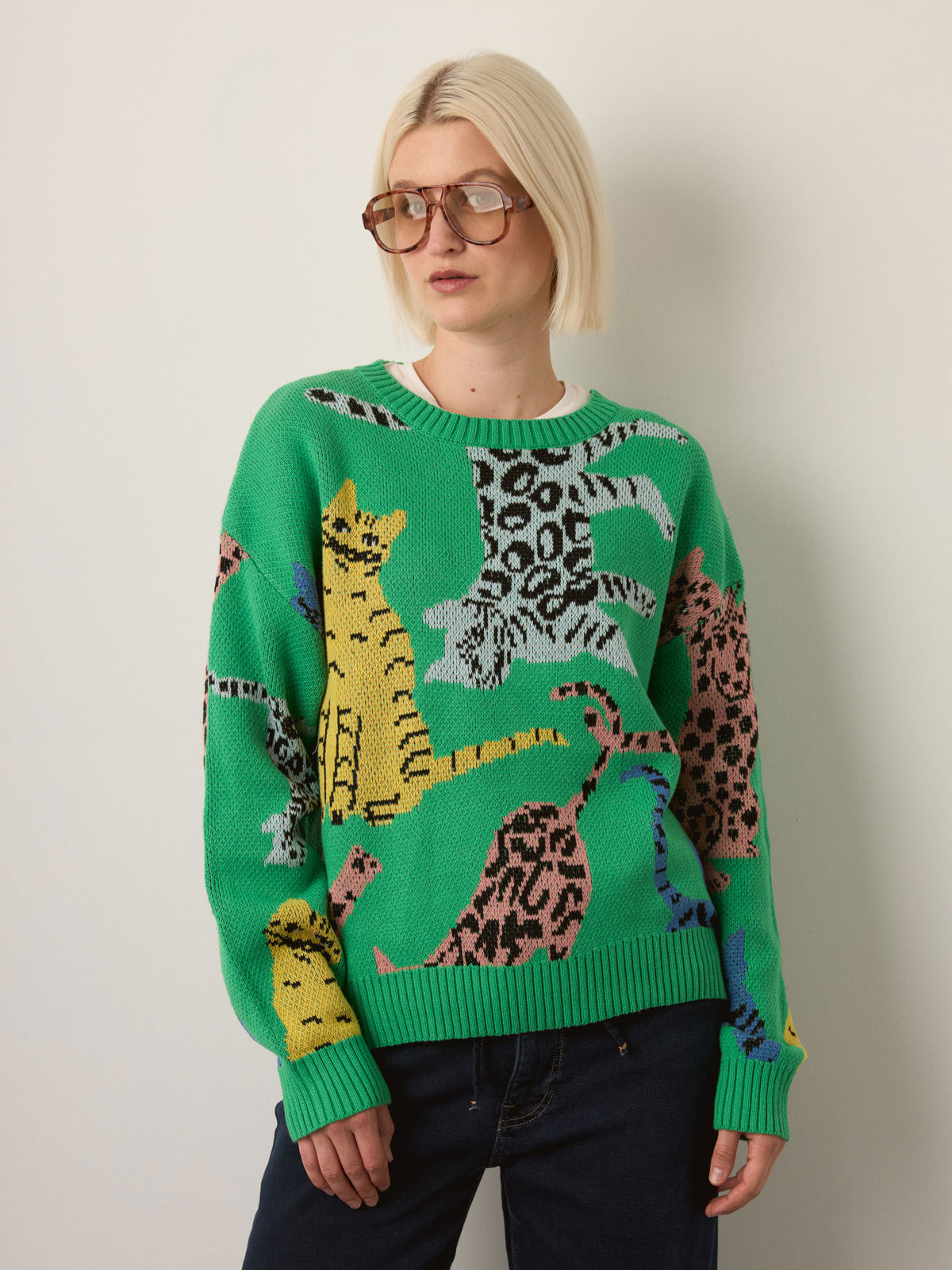 LOVEFINN - Cat Crewneck Sweater - 