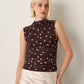LOVEFINN - Polka Dot Mockneck Shell - 