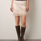 LOVEFINN - Satin Lace Trim Miniskirt - 