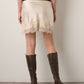 LOVEFINN - Satin Lace Trim Miniskirt - 