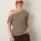LOVEFINN - Striped Off Shoulder Top - 