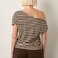 LOVEFINN - Striped Off Shoulder Top - 