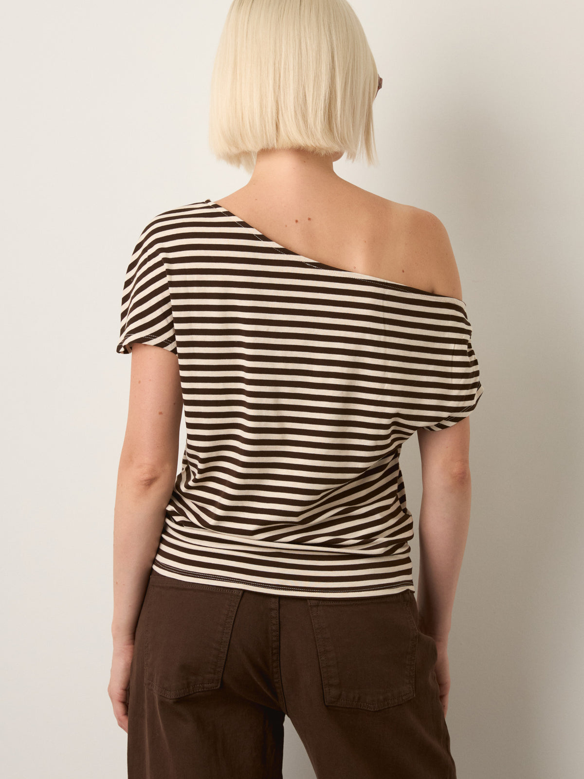 LOVEFINN - Striped Off Shoulder Top - 