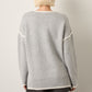 LOVEFINN - Contrast Trim Pullover Sweater - 