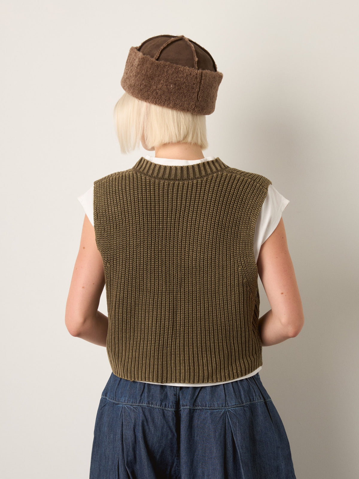 LOVEFINN - Sweater Vest and T-Shirt Combo Top - 