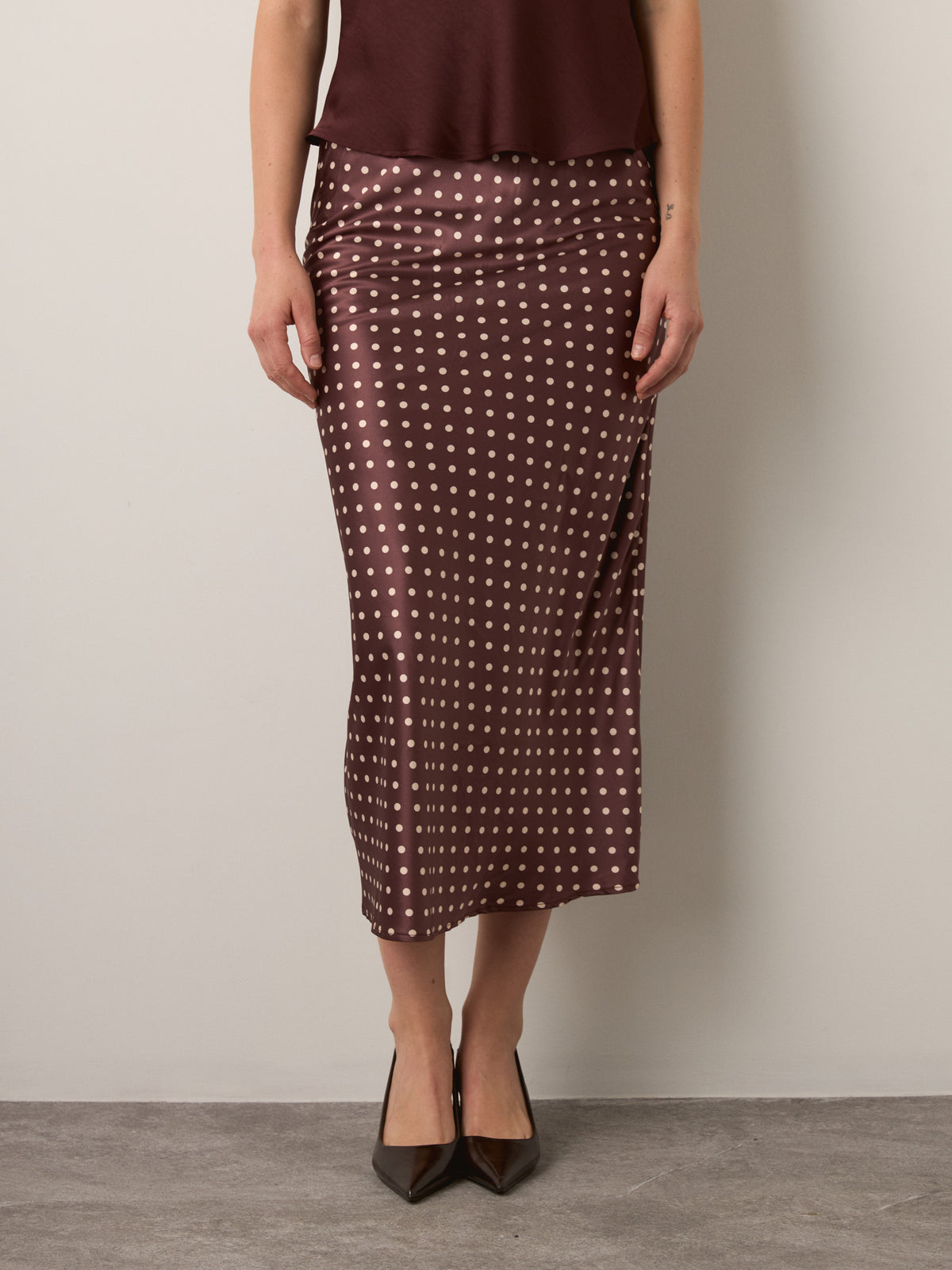 LOVEFINN - Polka Dot Midi Skirt - 
