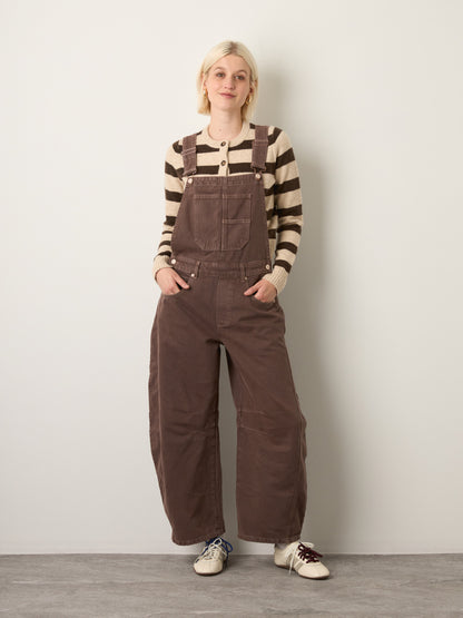 FREE PEOPLE - Good Luck Barrel Overalls - Chocolate Mousse