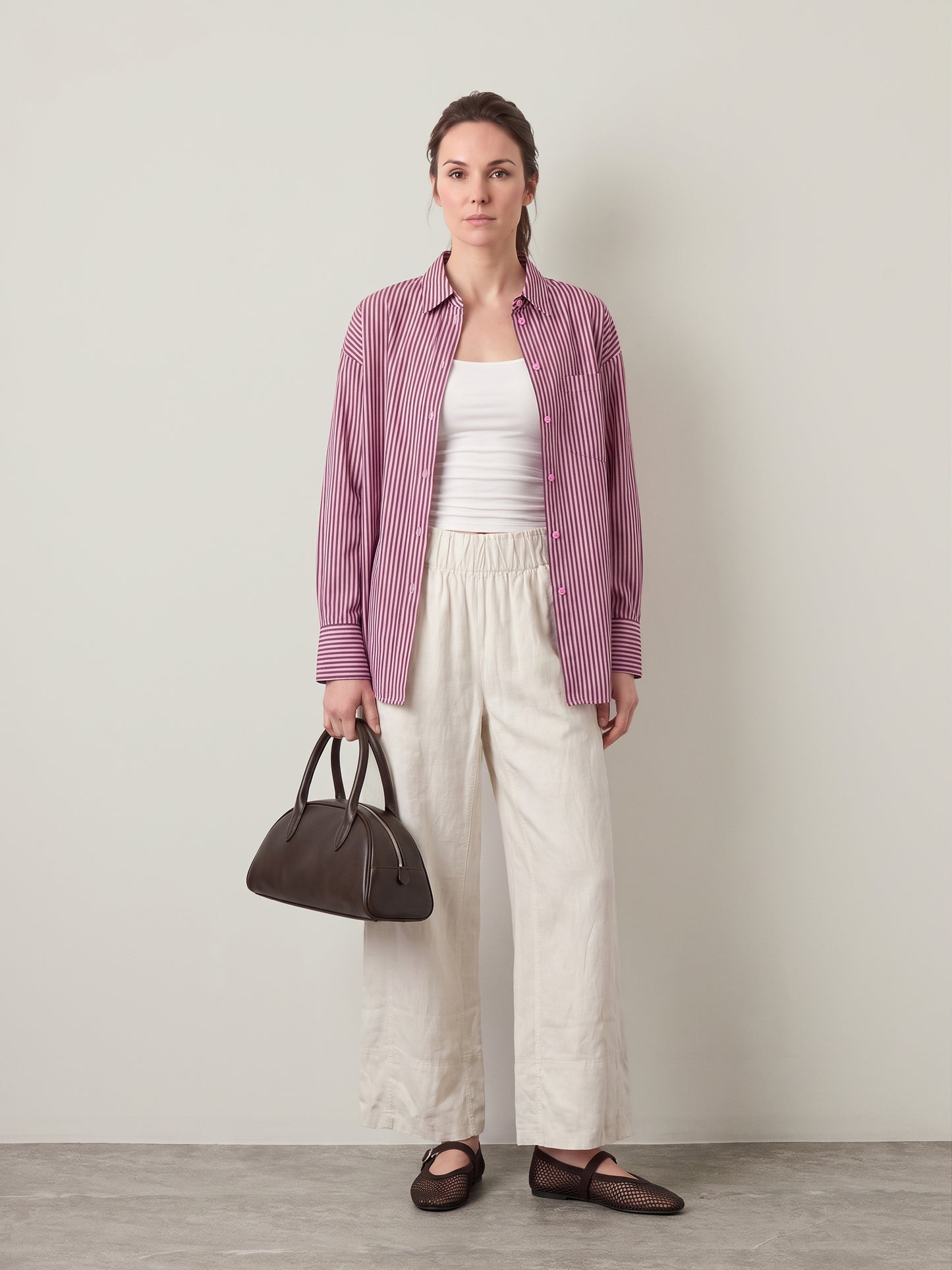JJXX - Jamie Relaxed Poplin Shirt - Orchid Smoke / Demitasse