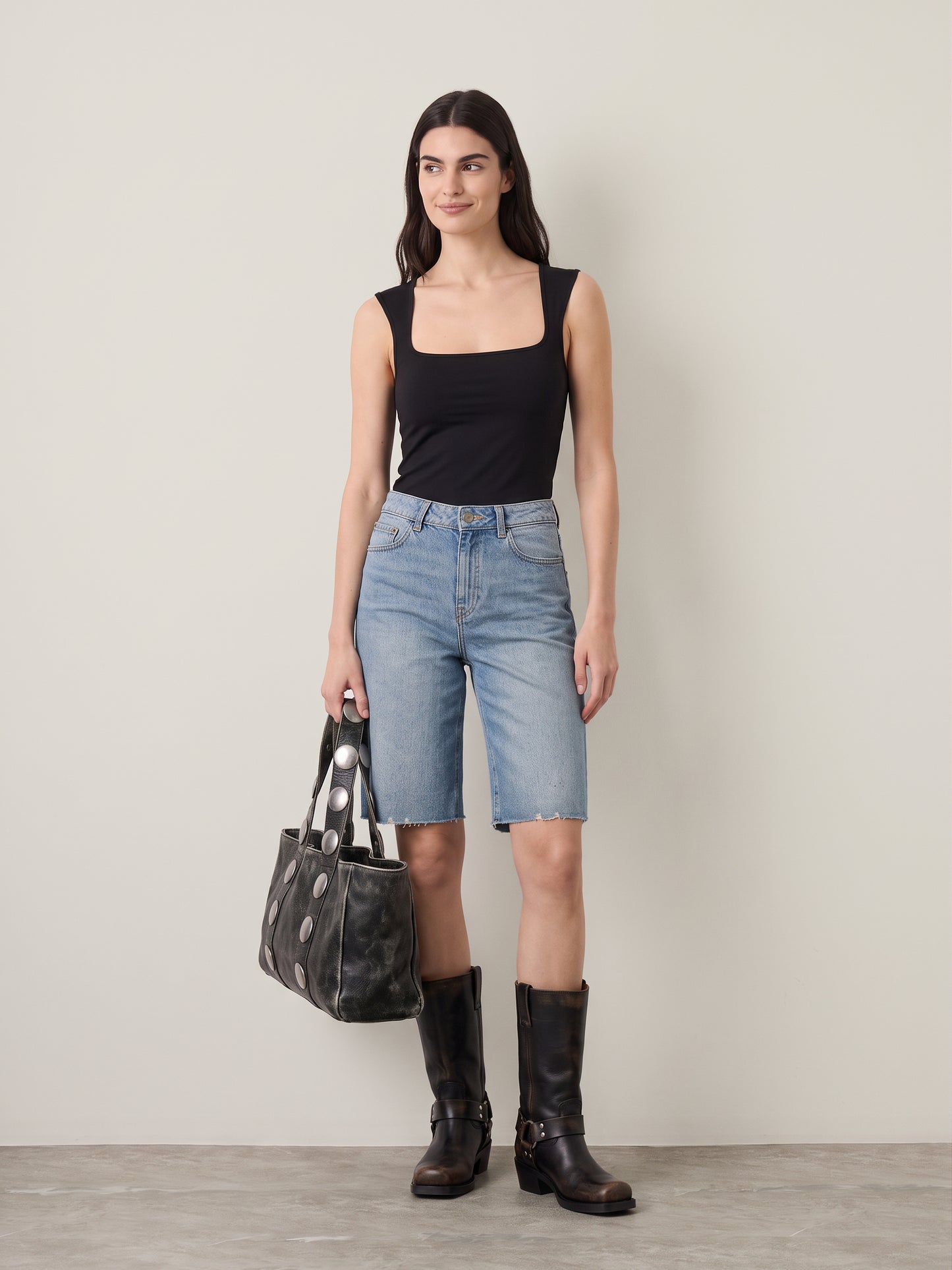 JJXX - Isabella Square Neck Top - Black