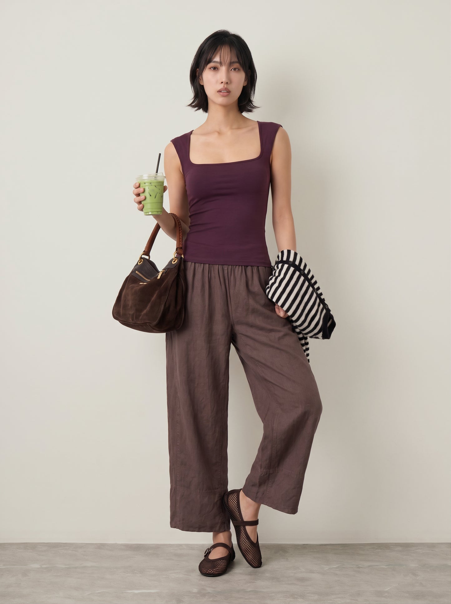 JJXX - Isabella Square Neck Top - Winetasting