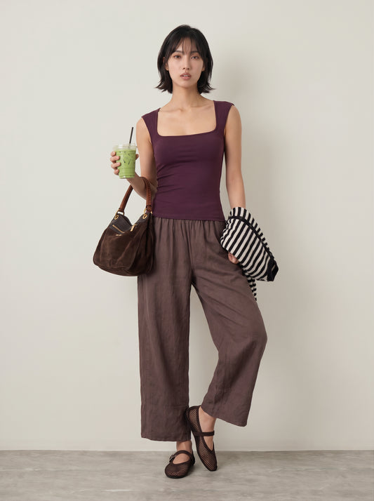 JJXX - Isabella Square Neck Top - Winetasting
