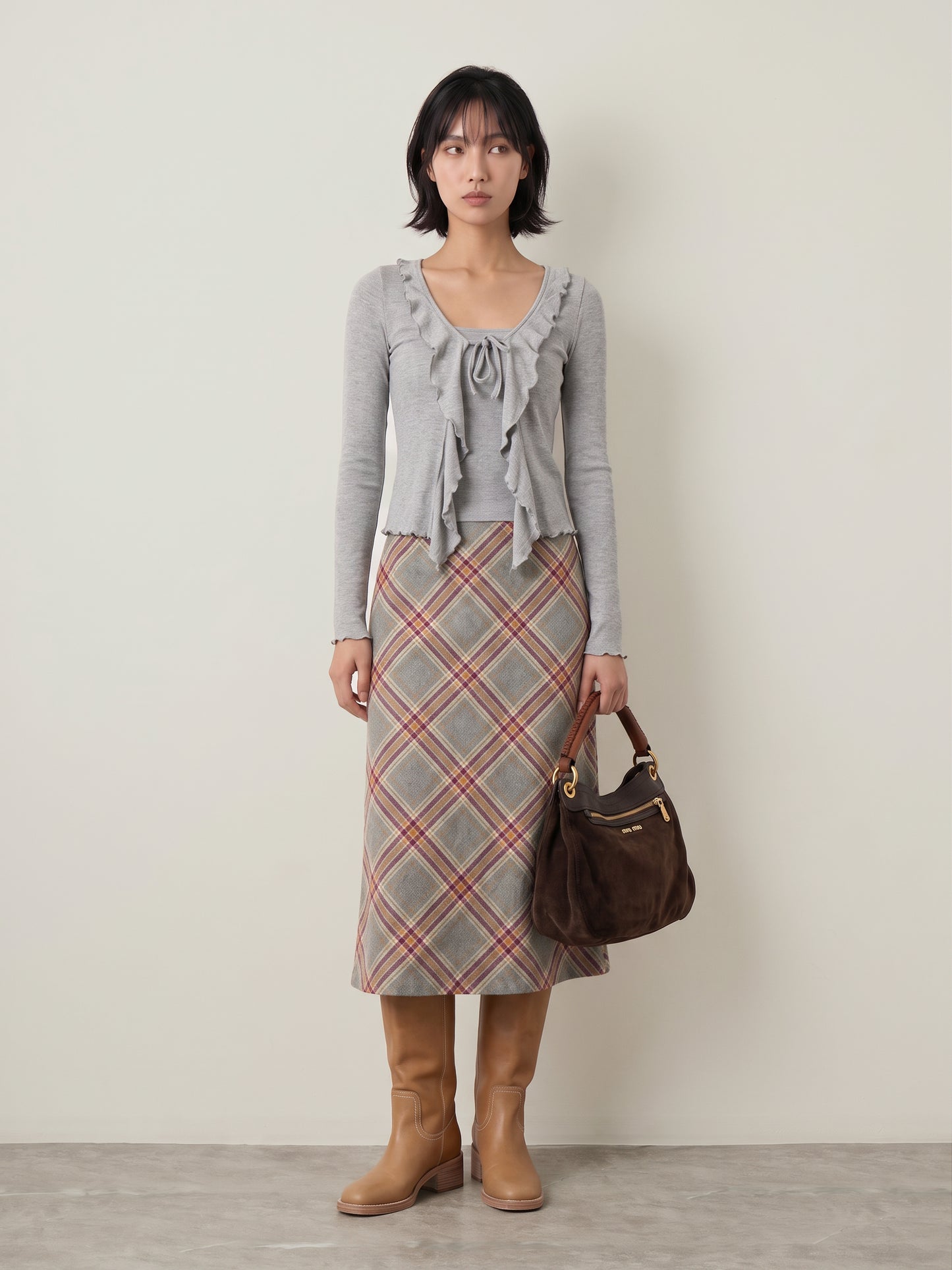 JJXX - Uma Bow Top - Light Grey Melange