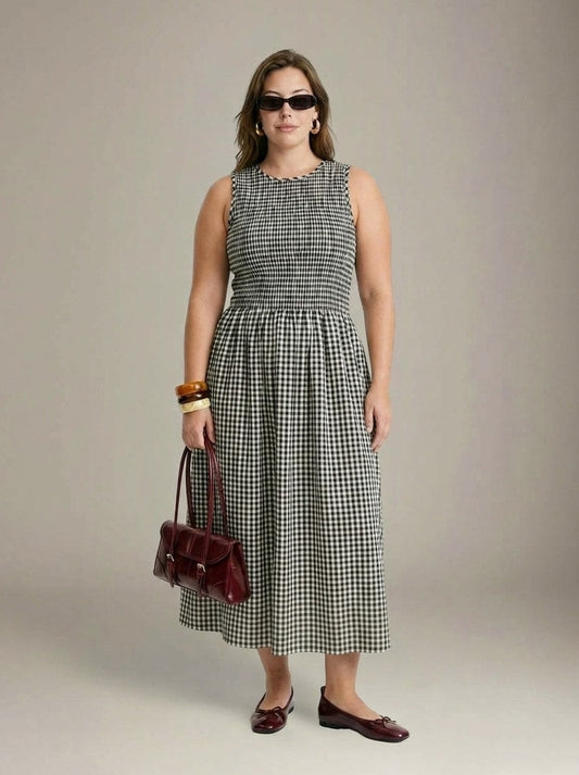 LOVEFINN - Sayler Gingham Dress - Black