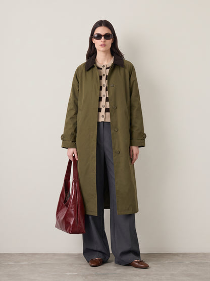 ONLY - Orchid Mix Trench Coat - Dark Olive / Chocolate Torte