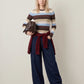 ONLY - Ibi Striped Pullover Sweater - Coffee Bean / Hummus