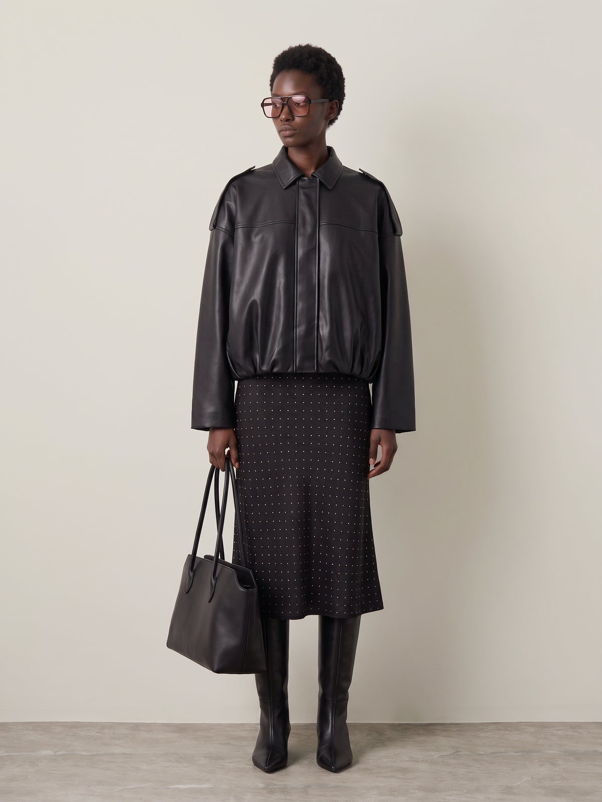 ONLY - Moon Neli Faux Leather Bomber Jacket - 