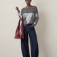 ONLY - Alivia Argyle Off Shoulder Pullover Sweater - 