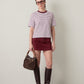 SELECTED - Essential Stripe Shortsleeve T-Shirt - Tawny Port / Bright White Stripe