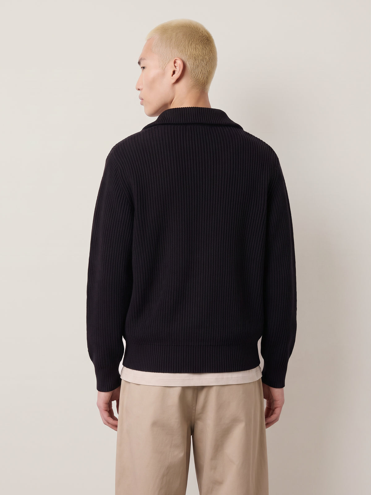 SELECTED - Half-Zip Knit Pullover Sweater - 